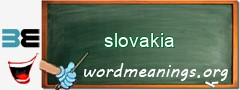 WordMeaning blackboard for slovakia